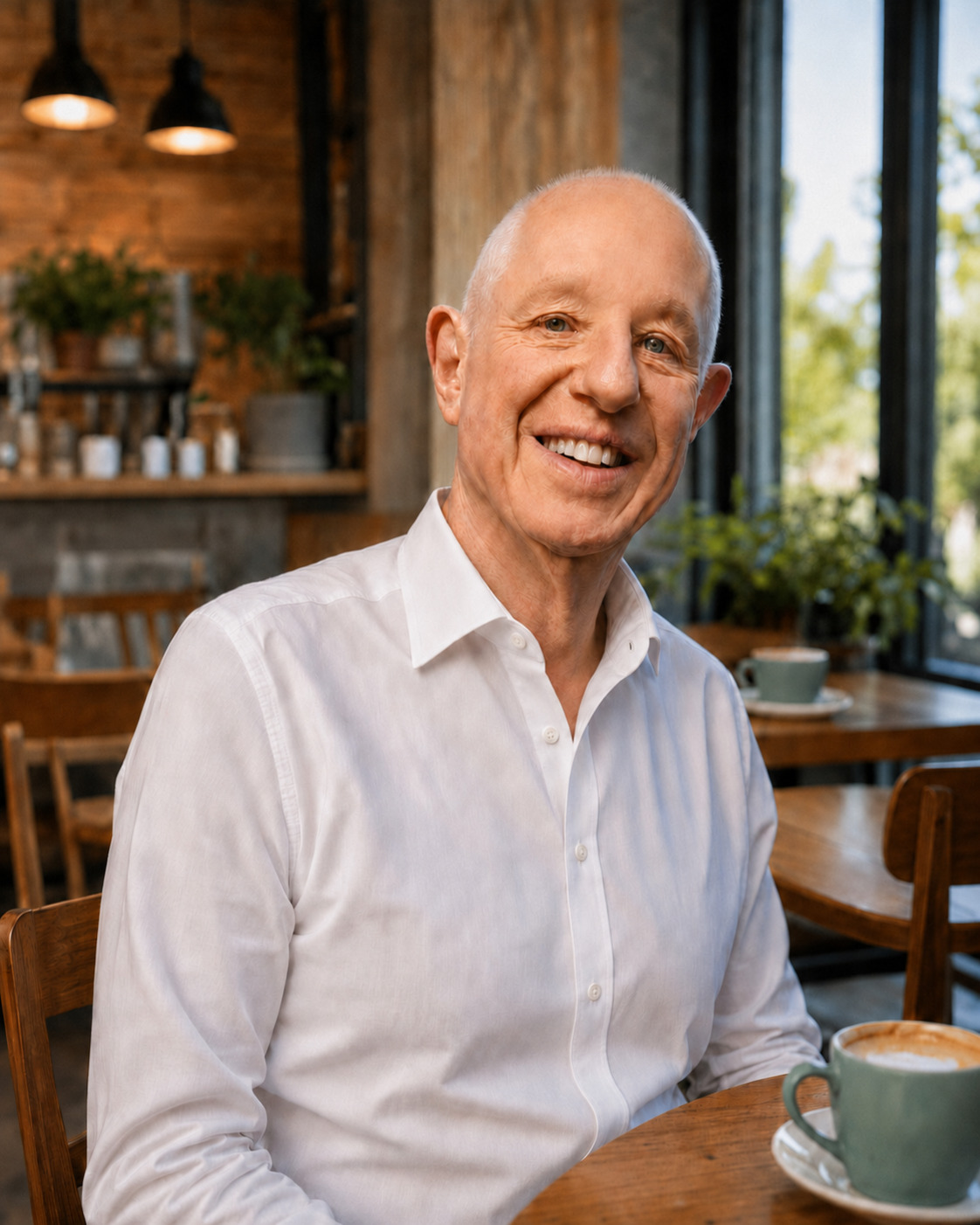 David Edwards in a relaxed coffee-shop setting